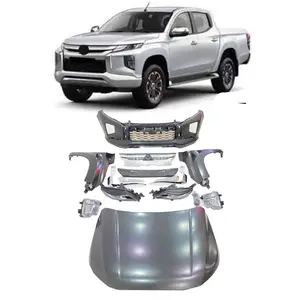 1 full set High quality 2020 upgrade kits conversion body part car bumper for mitsubishi l200 Triton 2015-2019 headlight