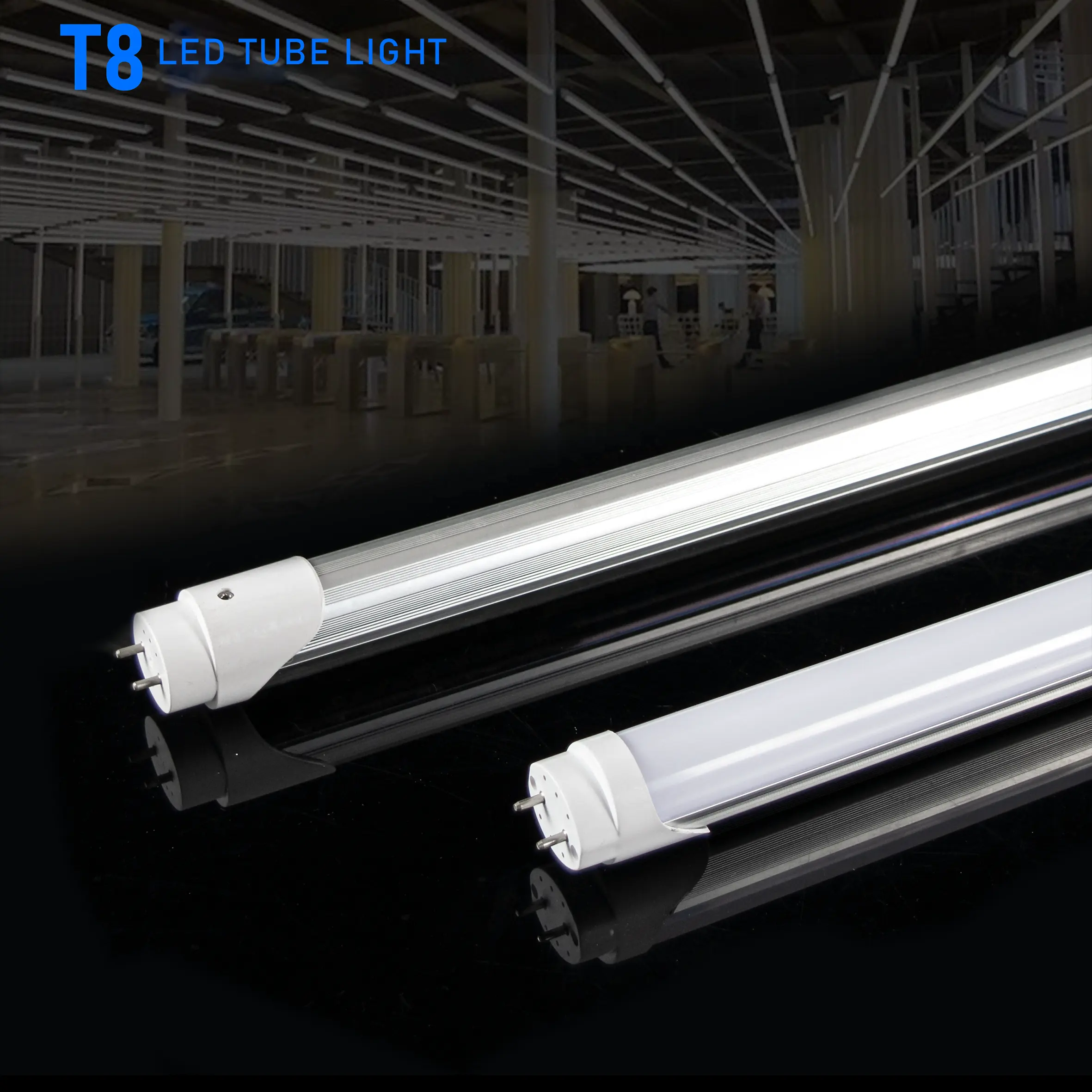 Factory wholesale 3000k 4000k 6000k daylight v shape cooler light double linear T8 led tube light