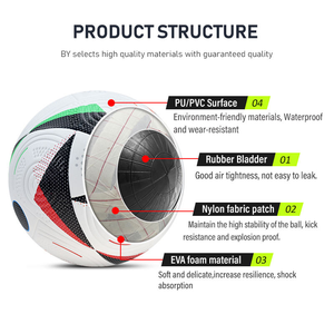 Balón de Fútbol Profesional Personalizado con Logotipo Oficial, Tamaño 4 y 5, Cosido a Máquina, de PVC y Cuero PU, para Entrenamiento y Partidos - Product Image 4