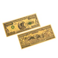 Billet de banque commémoratif personnalisé en or, matériau métallique, billet de un million de dollars US, plaqué or 24 carats