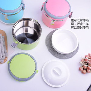 Stainless Steel Lunch <b>Box</b> Cylinder Seal Lid Pink Green Blue Color Bento <b>Box</b> For Meal Storage - Product Image 5