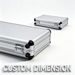Estuche Rígido Ligero de Aluminio Plateado con Asa, Dos Cierres y Revestimiento de EVA Personalizado en Ambos Lados, Estuche de Transporte para Herramientas Pequeñas - Product Image 2