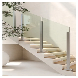 גבוהה באיכות זכוכית מעקה מודרני עיצוב ללא מסגרת נירוסטה זכוכית מדרגות מעקה - Product Image 1