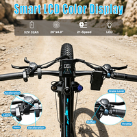 Vélo électrique tout-terrain 250W avec batterie lithium 52V 32AH, 21 vitesses, pneus larges, pour adulte