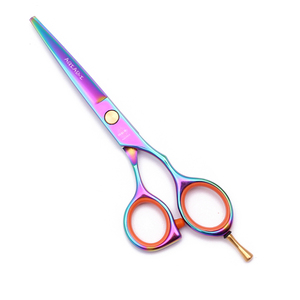 Forbici da Parrucchiere Arcobaleno in Acciaio Inossidabile Giapponese, Forbici Professionali per Taglio Capelli 5.5\", Forbici Sfoltitrici AQIABI per Barbiere A1014 - Product Image 2