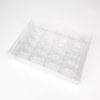 Vente en gros de 20 boîtes pliables en plastique PET transparent pour macarons, boîtes transparentes pour desserts et biscuits