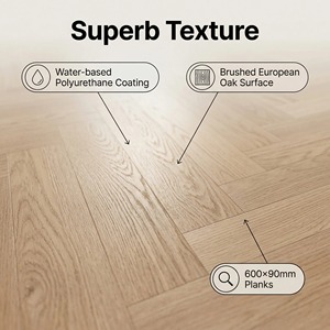 <span class=keywords><strong>Parquet</strong></span> en chêne blanc haut de gamme multicouche à chevrons, âme en bouleau russe, 15 mm, certifié E0, pour usage extérieur et intérieur (salle de séjour) - Product Image 3