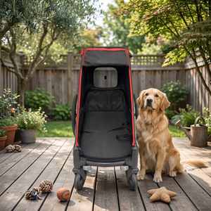 Remorque de vélo pour chien de grande taille KS-6200 avec cadre en aluminium, suspension indépendante et tissu résistant à l'eau 600D pour l'extérieur - Product Image 1