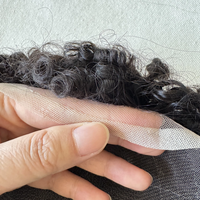 Prothèse capillaire pour homme en cheveux humains noirs naturels, bouclés afro crépus, avec base en dentelle complète, respirante, indétectable, invisible et nouée à la main