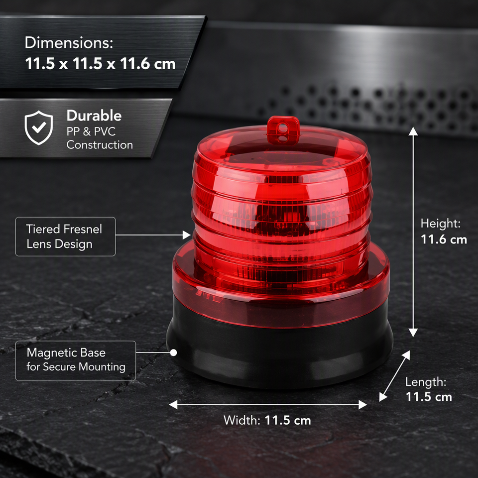 Solar Magnetic LED Warning Light IP66 Waterproof 4 LED Strobe Beacon ...