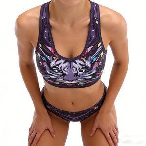 Sportbeha voor dames, zwart, hoge ondersteuning, grote maten, naadloze gym- en hardlooptop - Product Image 2