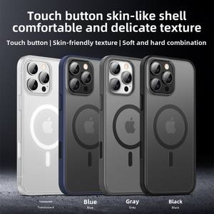 Étui de téléphone portable de luxe avec chargeur magnétique sans fil, en TPU translucide givré et PC, pour iPhone 16 15 14 <span class=keywords><strong>13</strong></span> <span class=keywords><strong>Pro</strong></span> Max - Product Image 5