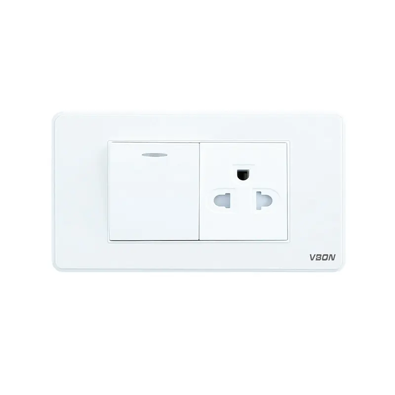 VBQN hotsale 1 gang 1 way American Standard Light Wall Switch Outlet Socket