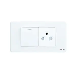 VBQN Hotsale 1 Gang 1 Way American Standard Light Wall Switch Outlet Socket