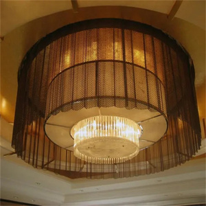 Voilage décoratif en maille <span class=keywords><strong>métallique</strong></span> dorée, argentée ou bronze sur mesure pour plafond d'hôtel, écran de séparation en fil <span class=keywords><strong>métallique</strong></span> - Product Image 3