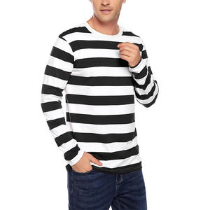 تخصيص الرجعية خليط مخطط تي شيرت جولة الرقبة قاعدة شعار مخصص تيشيرت الرجال قمصان طويلة الأكمام - Product Image 3