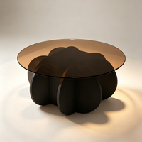 Table basse en verre minimaliste, design moderne, petite table de salon, mobilier tendance de luxe léger pour la maison