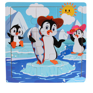 Puzzle Balok Kayu Edukasi Dini Anak Bentuk Pesawat Kartun untuk Usia 2-7 Tahun, Kurang dari 50 Potong - Product Image 1