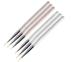 Ensemble de pinceaux à ongles en acrylique avec manche doré brillant, poils synthétiques PBT de 25 mm, pinceaux liner 3D pour la décoration des ongles - Product Image 5