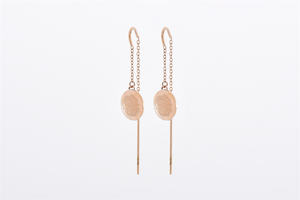 เครื่องประดับโรสโกลด์ต่างหูห้อยแบบเรียบง่ายต่างหูโรสโกลด์แผ่นดิสก์คู่ - Product Image 6