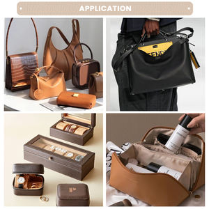 बैग बनाने के लिए मुफ्त नमूना ब्रश पु रेक्सिन चमड़े के कपड़े, वाटरप्रूफ एंटी-खरोंच क्रॉसलाइन नकली चमड़े के रोल डिजाइनर - Product Image 2