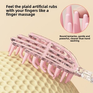 Brosse à cheveux en silicone allongée pour adultes avec dispositif anti-démangeaisons pour le cuir chevelu et brosse de massage - Product Image 4