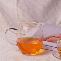 Tasse à partager en verre borosilicate de 400 ml pour le thé, idéale pour les affaires, les fêtes de famille, les hôtels, les bureaux, avec poignées personnalisables