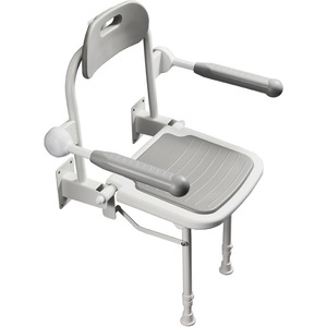 Diolans <b>Folding</b> Bath <b>Stool</b> With Armrests And Backrest 60x50x60Cm Aluminum Alloy Wall Mounted <b>Shower</b> Chair For Seniors - Product Image 5