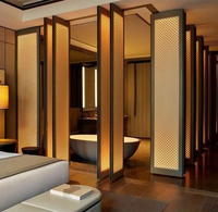 Panneau décoratif en résine PETG avec incrustation de bambou tissé à la main perforé, imperméable, anti-moisissure, pour cloisons d'hôtel, meubles, façades