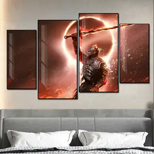 4 parça koyu ruh Anime Merch Poster duvar kaydırma Anime duvar duvar sanatı Led Anime karakter 3d posterler