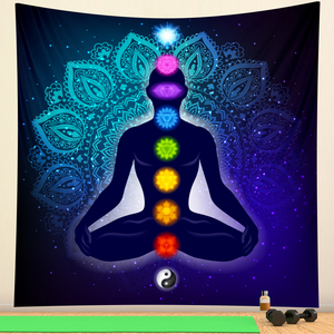 Bouddha indien méditation chakra tapisserie décoration murale Mandala tapisserie sorcellerie bohème Hippie décoration de la maison tapis de yoga - Product Image 6