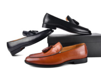 Mocassins élégants à pampilles : Chaussures habillées décontractées pour hommes en cuir de veau de qualité supérieure, semelle en caoutchouc, vente en gros OEM ODM