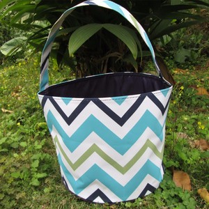 Paniers de Pâques décoratifs recyclés bleus et roses de grande capacité pour la chasse aux œufs - Product Image 6