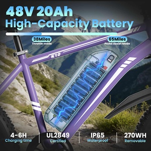 Nueva <span class=keywords><strong>Bicicleta</strong></span> Eléctrica K10 en Stock en EE. UU., Similar a una <span class=keywords><strong>Bicicleta</strong></span> <span class=keywords><strong>Trek</strong></span> de 20 Pulgadas con Asistencia al Pedaleo Electrónico de 1000w, Importada de China - Product Image 3