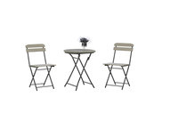 Usine de meubles de jardin d'extérieur Offre Spéciale bon marché en plastique bois pliant bistro 3 pcs salle à manger chaise et table café ensemble de salle à manger