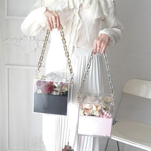 Scatola di Fiori con Rosa Stabilizzata in Acrilico, Confezione Quadrata di Lusso per Proposta Damigella, Cajas Para Flores Y Amor, Scatola Regalo - Product Image 6