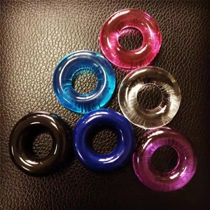 Jouet sexuel masculin en silicone, anneau de verrouillage en cristal coloré, anneau retardateur, produit érotique pour adultes, anneau œil de mouton, anneau lisse tricolore - Product Image 4