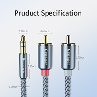 Essager Monster Câble audio Adaptateur Aux vers Jack 3.5mm Câble RCA pour TV PC Amplificateurs DVD Haut-parleur Fil