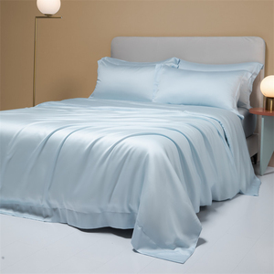 Juego de Ropa de <span class=keywords><strong>Cama</strong></span> de Bambú 100% Satén 300 Hilos, Color Sólido, Sedoso y Fresco para Verano, Juego de Funda Nórdica de Lujo, Venta al por Mayor, Logotipo Personalizado - Product Image 3