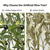 Arbre d'olivier artificiel hautement réaliste de 240 cm, faux bonsaï d'olivier, arbre artificiel pour la décoration intérieure de la maison et du jardin