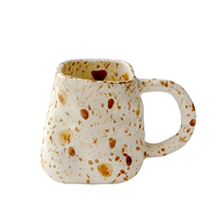 Tasse à café en céramique artisanale nordique façonnée à la main, forme irrégulière, effet éclaboussures, ensemble de vaisselle