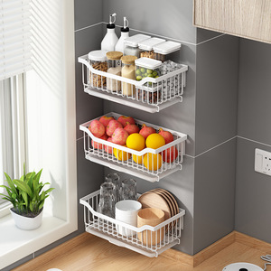 Évier de cuisine mural à 2 niveaux, passoire pliable pour le stockage des fruits et légumes, panier de lavage et d'égouttage organisé Avec <span class=keywords><strong>bac</strong></span> à eau - Product Image 4