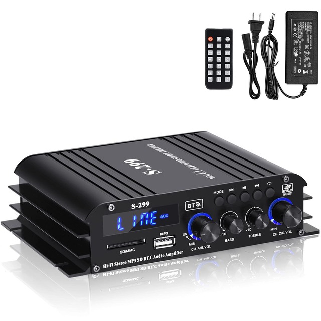 Audio System BT with 4.1 Channels 40W*4 Metal New Car Stereo Subwoofer Sound Amplifier for Home and Car Use