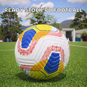 Nouveau 2026, en gros, en stock, ballon de football en PU taille 5 avec vessie en caoutchouc, poids environ 420g, pour intérieur/extérieur, service OEM - Product Image 2