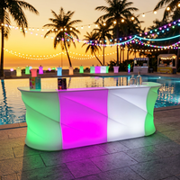 Bar à boissons portable, bar à cocktails mobile, comptoir mobile, bar extérieur LED, comptoir de bar solaire extérieur pour location