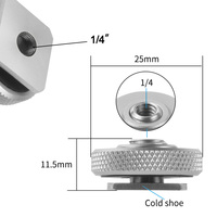 Adaptateur de vis de trépied 3/8 à 1/4 pour support de sabot froid, cage de caméra DSLR, moniteur, microphone, éclairage vidéo, flash, support de sabot chaud