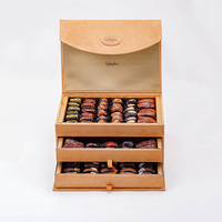 Boîte Cadeau Vide de Luxe à 3 Tiroirs pour Chocolat avec Logo Personnalisé, Emballage Comestible pour Dates de l'Aïd Moubarak Ramadan