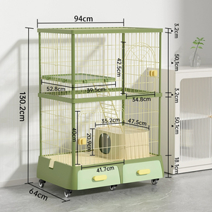 Casetta per Gatti Moderna ed Economica a Più Livelli con Vassoio in Plastica Ecologica e Ruote - Product Image 4
