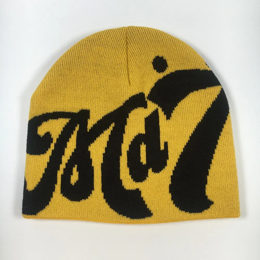 OEM popolare vendita calda unisex colorato colorato aprire teschio cappelli invernali stampa personalizzata jacquard design logo 100% cotone beanie