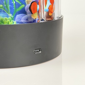 JSD360 °   Lampu Malam Akuarium Laut Berputar, Proyektor Tangki Ikan USB & Baterai Ganda, Dekorasi Kamar Tidur Anak Ikan Badut Lumba-lumba Merah Muda, Hadiah - Product Image 4